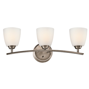 KK45360BPT Granby 3 Bulb Bathroom Lighting - Brushed Pewter KK45360BPT Granby 3 Bulb Bathroom Lighting - Brushed Pewter