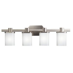 KK5054NI Beveled Box 4 or More Bulb Bathroom Lighting - Brushed Nickel KK5054NI Beveled Box 4 or More Bulb Bathroom Lighting - Brushed Nickel