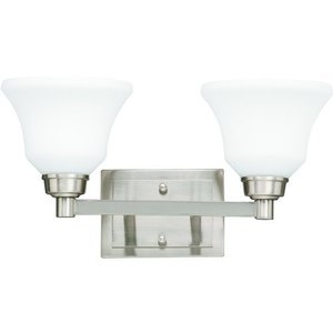 KK5389NI Langford 2 Bulb Bathroom Lighting - Brushed Nickel KK5389NI Langford 2 Bulb Bathroom Lighting - Brushed Nickel