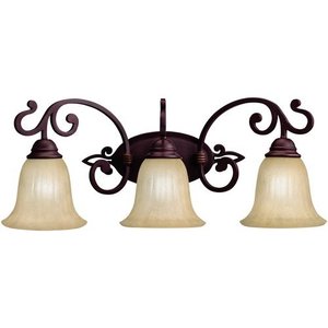 KK5989CZ Wilton 3 Bulb Bathroom Lighting - Carre Bronze KK5989CZ Wilton 3 Bulb Bathroom Lighting - Carre Bronze