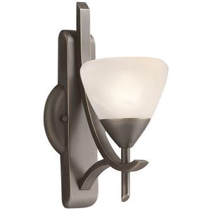 KK6079OZW Olympia 1 Bulb Wall Sconce - Olde Bronze / Satin Etched KK6079OZW Olympia 1 Bulb Wall Sconce - Olde Bronze / Satin Etched