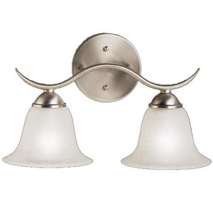 KK6322NI Dover 2 Bulb Bathroom Lighting - Brushed Nickel KK6322NI Dover 2 Bulb Bathroom Lighting - Brushed Nickel