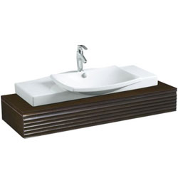 K190341-47/K18598-F29 Escale Over 45" Bathroom Vanity - Almond/Engineered Wenge K190341-47/K18598-F29 Escale Over 45" Bathroom Vanity - Almond/Engineered Wenge