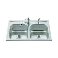 Double Bowl Kitchen Sink 33'' x 22'' Double Bowl Kitchen Sink 33'' x 22''