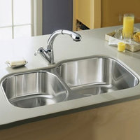 Double Bowl Kitchen Sink 35-1/8'' x 20-1/8'' x 9-5/8'' Double Bowl Kitchen Sink 35-1/8'' x 20-1/8'' x 9-5/8''