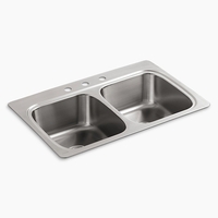 Double Bowl Kitchen Sink 33'' x 22'' x 9-1/4'' Double Bowl Kitchen Sink 33'' x 22'' x 9-1/4''