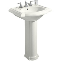 Pedestal Bathroom Sink 24-1/8 x 19-3/4 x 33-1/2 Pedestal Bathroom Sink 24-1/8 x 19-3/4 x 33-1/2