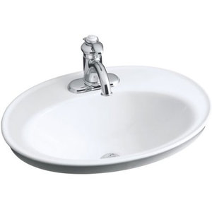 K2075-4-0 Serif Self Rimming Bathroom Sink - White K2075-4-0 Serif Self Rimming Bathroom Sink - White