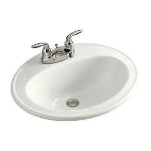 K2196-4L-0 Pennington Self Rimming Bathroom Sink - White K2196-4L-0 Pennington Self Rimming Bathroom Sink - White