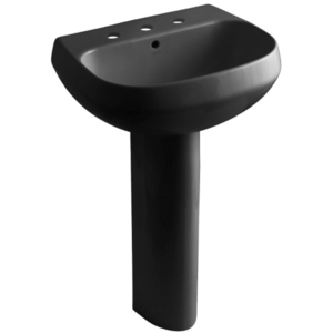 K2293-8-7 Wellworth Pedestal Bathroom Sink - Black K2293-8-7 Wellworth Pedestal Bathroom Sink - Black