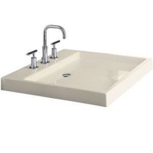 K23141-96 Purist Wading Pool Console Bathroom Sink - Biscuit K23141-96 Purist Wading Pool Console Bathroom Sink - Biscuit