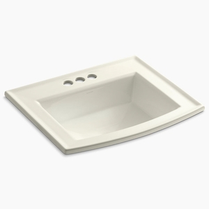 K2356-4-96 Archer Self Rimming Bathroom Sink - Biscuit K2356-4-96 Archer Self Rimming Bathroom Sink - Biscuit