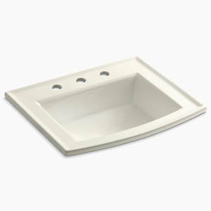 K2356-8-96 Archer Self Rimming Bathroom Sink - Biscuit K2356-8-96 Archer Self Rimming Bathroom Sink - Biscuit