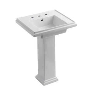 K2844-8-0 Tresham Pedestal Bathroom Sink - White K2844-8-0 Tresham Pedestal Bathroom Sink - White