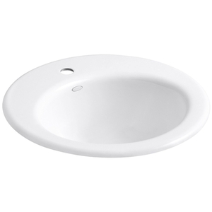 K2917-1-0 Radiant Self Rimming Cast Iron Bathroom Sink - White K2917-1-0 Radiant Self Rimming Cast Iron Bathroom Sink - White