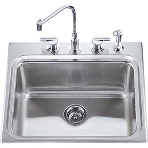 K3208-4-NA Ballad Stainless Steel Single Bowl Kitchen Sink - Stainless Steel K3208-4-NA Ballad Stainless Steel Single Bowl Kitchen Sink - Stainless Steel