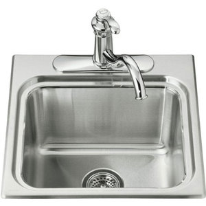 K3260-3-NA Ballad Stainless Steel Single Bowl Kitchen Sink - Stainless Steel K3260-3-NA Ballad Stainless Steel Single Bowl Kitchen Sink - Stainless Steel