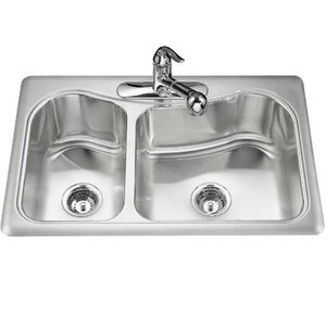K3361-3-NA Staccato Stainless Steel Double Bowl Kitchen Sink - Stainless Steel K3361-3-NA Staccato Stainless Steel Double Bowl Kitchen Sink - Stainless Steel