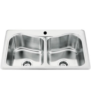 K3369-1-NA Staccato Stainless Steel Double Bowl Kitchen Sink - Stainless Steel K3369-1-NA Staccato Stainless Steel Double Bowl Kitchen Sink - Stainless Steel