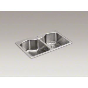 K3842-1-NA Octave Stainless Steel Double Bowl Kitchen Sink - Stainless Steel K3842-1-NA Octave Stainless Steel Double Bowl Kitchen Sink - Stainless Steel