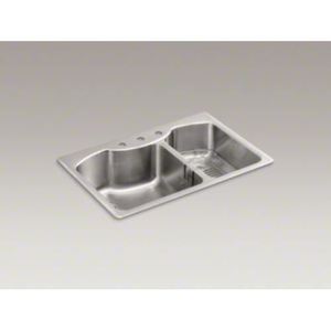 K3844-3-NA Octave Stainless Steel Double Bowl Kitchen Sink - Stainless Steel K3844-3-NA Octave Stainless Steel Double Bowl Kitchen Sink - Stainless Steel