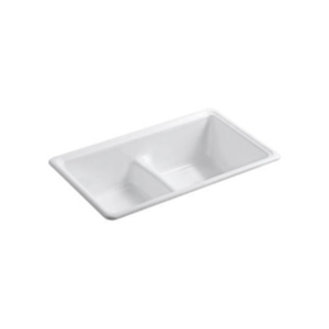 K5838-0 Deerfield White/Color Double Bowl Kitchen Sink - White K5838-0 Deerfield White/Color Double Bowl Kitchen Sink - White