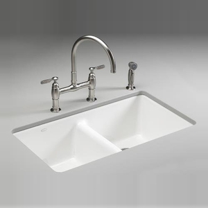 K5840-5U-0 Anthem White/Color Undermount - Double Bowl Kitchen Sink - White K5840-5U-0 Anthem White/Color Undermount - Double Bowl Kitchen Sink - White