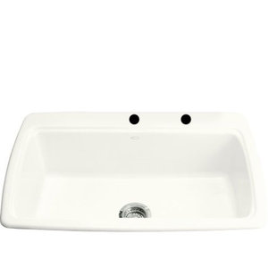 K5863-2-0 Cape Dory White/Color Single Bowl Kitchen Sink - White K5863-2-0 Cape Dory White/Color Single Bowl Kitchen Sink - White
