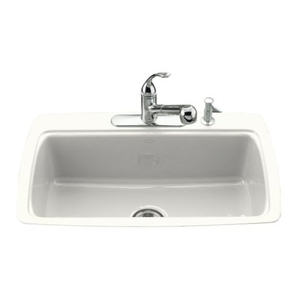 K5864-3-0 Cape Dory White/Color Single Bowl Kitchen Sink - White K5864-3-0 Cape Dory White/Color Single Bowl Kitchen Sink - White