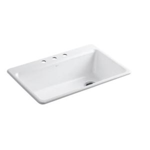 K5871-3A2-0 Riverby White/Color Single Bowl Kitchen Sink - White K5871-3A2-0 Riverby White/Color Single Bowl Kitchen Sink - White