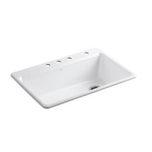 K5871-4A2-0 Riverby White/Color Single Bowl Kitchen Sink - White K5871-4A2-0 Riverby White/Color Single Bowl Kitchen Sink - White