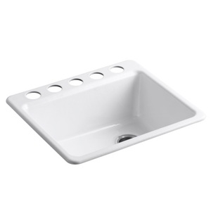 K5872-5UA1-0 Riverby White/Color Undermount - Single Bowl Kitchen Sink - White K5872-5UA1-0 Riverby White/Color Undermount - Single Bowl Kitchen Sink - White