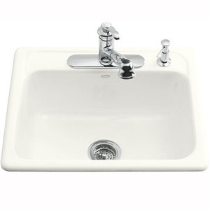 K5964-4-0 Mayfield White/Color Single Bowl Kitchen Sink - White K5964-4-0 Mayfield White/Color Single Bowl Kitchen Sink - White