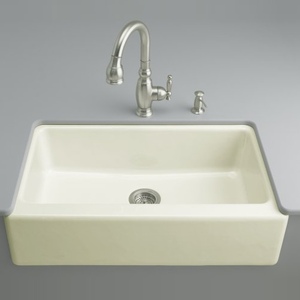 K6546-4U-96 Dickinson Apron Front / Specialty Sink Kitchen Sink - Biscuit K6546-4U-96 Dickinson Apron Front / Specialty Sink Kitchen Sink - Biscuit