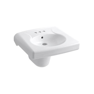 K1999-4-0 Brenham Wall Hung Bathroom Sink - White K1999-4-0 Brenham Wall Hung Bathroom Sink - White