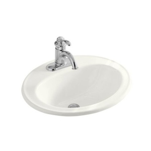 K2196-1F-0 Pennington Self Rimming Bathroom Sink - White K2196-1F-0 Pennington Self Rimming Bathroom Sink - White