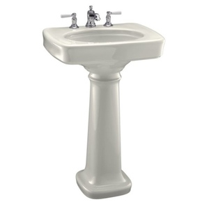 K2338-1-96 Bancroft Pedestal Bathroom Sink - Biscuit K2338-1-96 Bancroft Pedestal Bathroom Sink - Biscuit