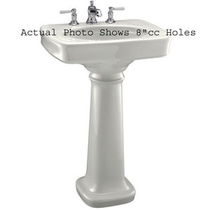 K2338-4-0 Bancroft Pedestal Bathroom Sink - White K2338-4-0 Bancroft Pedestal Bathroom Sink - White