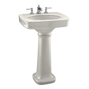 K2338-8-96 Bancroft Pedestal Bathroom Sink - Biscuit K2338-8-96 Bancroft Pedestal Bathroom Sink - Biscuit