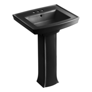 K2359-4-7 Archer Pedestal Bathroom Sink - Black K2359-4-7 Archer Pedestal Bathroom Sink - Black