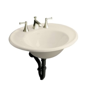 K2822-1S-47 Iron Works Wall Hung Bathroom Sink - Almond K2822-1S-47 Iron Works Wall Hung Bathroom Sink - Almond