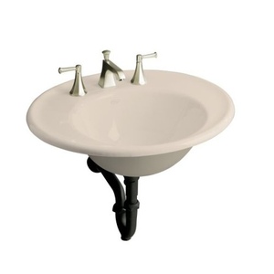 K2822-1S-55 Iron Works Wall Hung Bathroom Sink - Innocent Blush K2822-1S-55 Iron Works Wall Hung Bathroom Sink - Innocent Blush