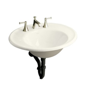K2822-1S-96 Iron Works Wall Hung Bathroom Sink - Biscuit K2822-1S-96 Iron Works Wall Hung Bathroom Sink - Biscuit