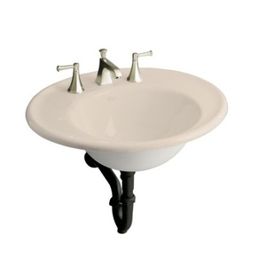 K2822-1W-55 Iron Works Wall Hung Bathroom Sink - Innocent Blush K2822-1W-55 Iron Works Wall Hung Bathroom Sink - Innocent Blush
