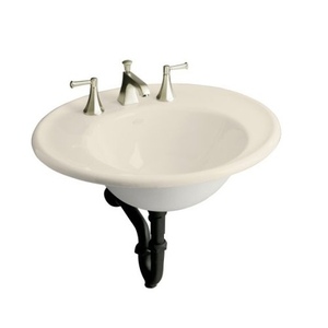 K2822-4W-47 Iron Works Wall Hung Bathroom Sink - Almond K2822-4W-47 Iron Works Wall Hung Bathroom Sink - Almond