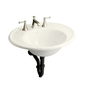 K2822-4W-96 Iron Works Wall Hung Bathroom Sink - Biscuit K2822-4W-96 Iron Works Wall Hung Bathroom Sink - Biscuit