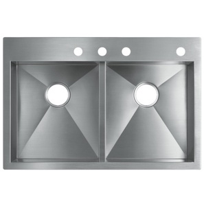 K3820-1-NA Vault Stainless Steel Double Bowl Kitchen Sink - Stainless Steel K3820-1-NA Vault Stainless Steel Double Bowl Kitchen Sink - Stainless Steel