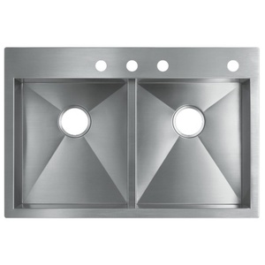 K3820-4-NA Vault Stainless Steel Double Bowl Kitchen Sink - Stainless Steel K3820-4-NA Vault Stainless Steel Double Bowl Kitchen Sink - Stainless Steel
