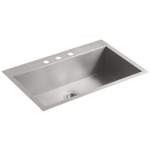 K3821-3-NA Vault Stainless Steel Single Bowl Kitchen Sink - Stainless Steel K3821-3-NA Vault Stainless Steel Single Bowl Kitchen Sink - Stainless Steel