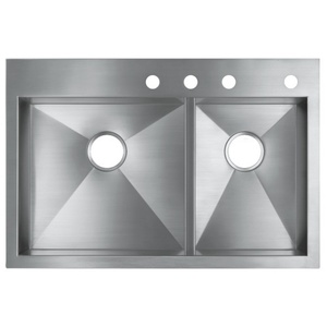 K3823-1-NA Vault Stainless Steel Double Bowl Kitchen Sink - Stainless Steel K3823-1-NA Vault Stainless Steel Double Bowl Kitchen Sink - Stainless Steel